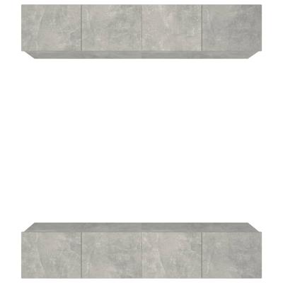 Tv-meubelen 4 st 80x30x30 cm bewerkt hout betongrijs - thumbnail