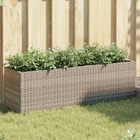 Plantenbakken met 3 potten 2 st 105x30x32 cm poly rattan grijs - thumbnail