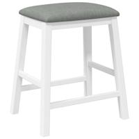 Barstoelen met kussens 2 st massief hout rubber wit - thumbnail
