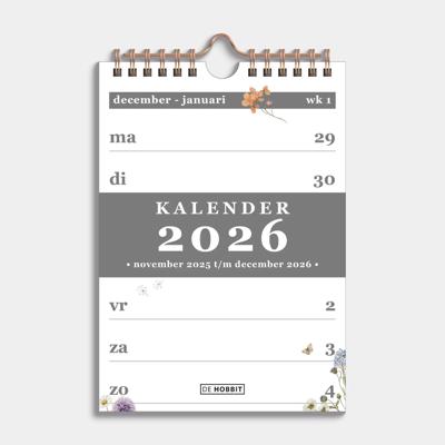 A5 Spiraalkalender 2026 Veldbloemen
