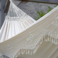 Vivere Braziliaanse effen 2-persoons hangmat (Kleur: grijs) - thumbnail