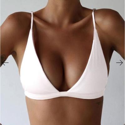 Zomer Sexy bikini's vrouwen badpak hoog getailleerde badpak Halter Bikini push-up zwemmen Padded beha Bralette badmode Size:S(WHITE)