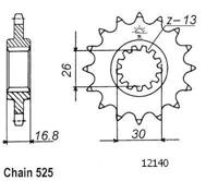 ESJOT Sprocket 525 16z standard - thumbnail