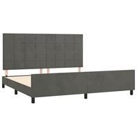 Bedframe zonder matras 200x200 cm fluweel donkergrijs - thumbnail