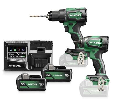 Hikoki KC18DEWCZ | Accu Combopack | DV18DE + WH18DE | 18 V | 2x 5.0Ah accu's + lader | in HSC III koffer - KC18DEWCZ Hikoki KC18DEWCZ | Accu Combopack | DV18DE + WH18DE | 18 V | 2x 5.0Ah accu's + lader | in HSC III koffer - KC18DEWCZ