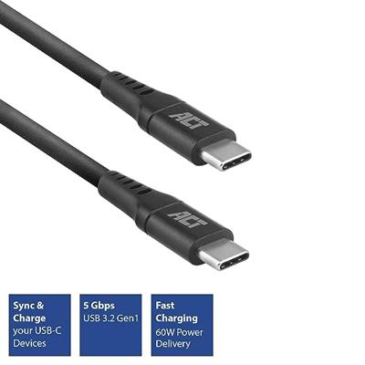 ACT USB-C 3.2 60W kabel M/M 1m