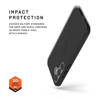 Urban Armor Gear Civilian Backcover Samsung Galaxy S25 Zwart Inductieve lading, Stootbestendig - thumbnail