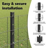 VidaXL Hek met paal grijs 1,2 x 10 m staal - thumbnail