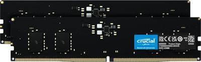 Crucial CT2K8G56C46U5 Werkgeheugenset voor PC Retail DDR5 16 GB 2 x 8 GB On-die ECC 5600 MHz 288-pins DIMM CL46 CT2K8G56C46U5
