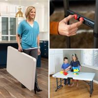 Vouwtafel Lifetime Lifetime 122 x 86 x 61 cm Crème Staal Plastic - thumbnail