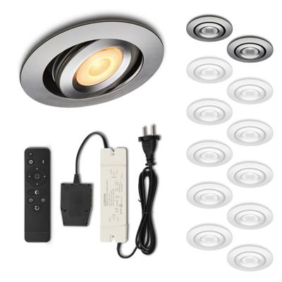 Set LED-inbouwspot met afstandsbediening Piccolo zilver 3W dimbaar 1-12 stuks