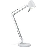 LED Bureaulamp - Trion Radino - 5W - Aanpasbare Kleur - Dimbaar - Rond - Mat Wit - Aluminium - thumbnail