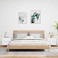 Nachtkastjes met LED's 2 st wandgemonteerd wit - thumbnail