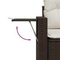 8-delige Loungeset met kussens poly rattan bruin - thumbnail