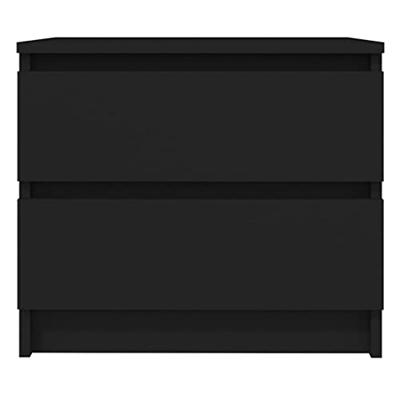 Nachtkastje 50x39x43,5 cm bewerkt hout zwart