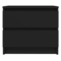 Nachtkastje 50x39x43,5 cm bewerkt hout zwart - thumbnail