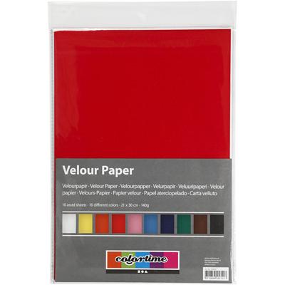 Creativ Company Velour papier kleur a4, 10 vellen