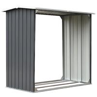 VidaXL Haardhoutschuur 172x91x154 cm gegalvaniseerd staal grijs - thumbnail