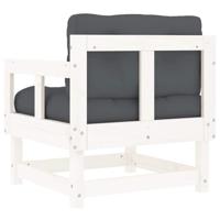 Tuinstoelen met kussens 2 st massief grenenhout wit - thumbnail
