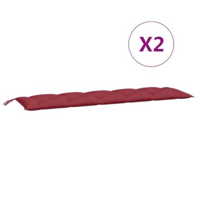 VidaXL Tuinbankkussens 2 st 180x50x7 cm oxford stof wijnrood - thumbnail