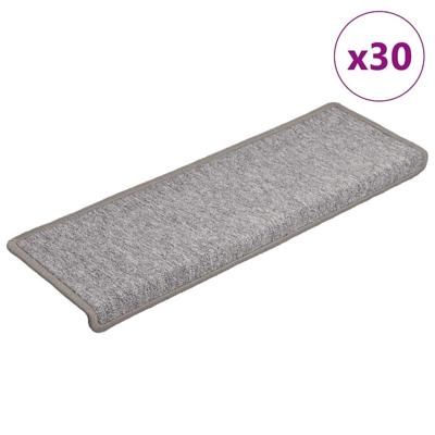 VidaXL Trapmatten 30 st 65x21x4 cm lichtgrijs met rechthoekige rand VidaXL Trapmatten 30 st 65x21x4 cm lichtgrijs met rechthoekige rand