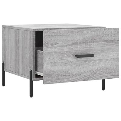 Salontafel 50x50x40 cm bewerkt hout grijs sonoma eiken