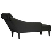 Chaise longue met kussen en rechterarmleuning stof zwart - thumbnail