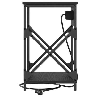 Nachtkastje met lade Zwart eiken 41 x 31 x 51 cm Bewerkt hout