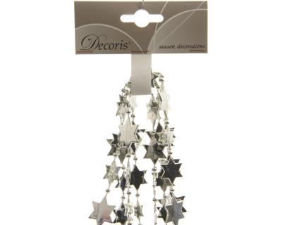 Kralenketting plastic ster 270cm zilver KSD - Ksd