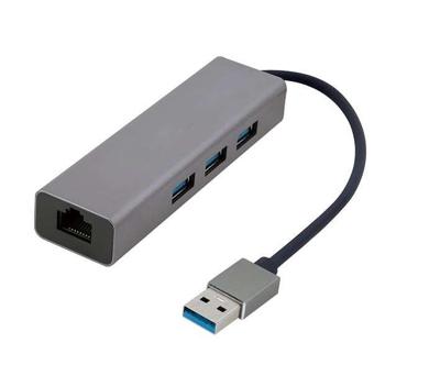 USB type-AM Gigabit netwerkadapter met ingebouwde USB 3.0 hub
