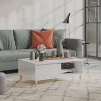 Salontafel 90x60x35 cm spaanplaat hoogglans wit - thumbnail