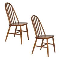 Housecraft Living Guez Eetkamerstoelen Hout Bruin donker - Set van 2 - thumbnail