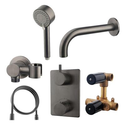 Wiesbaden Caral Badkraan Inbouw Set Gunmetal sw62490/sw454659/sw454661/sw454666/sw454671/sw4916