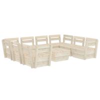 9-delige Loungeset pallet geïmpregneerd vurenhout - thumbnail