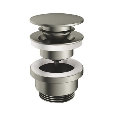 Clickwaste Hotbath Cobber Afvoerplug met Schroef Rond Geborsteld Nikkel