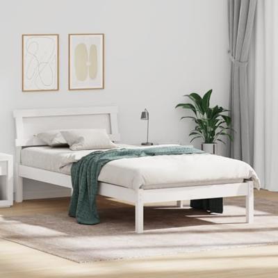 Bedframe met hoofdeinde Wit 80 x 200 cm Massief grenenhout
