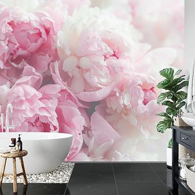 Fotobehang - Bloeiende Pioenrozen, Roze, prachtig aan de wand, in 11 maten te koop, incl behanglijm
