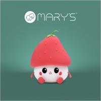 Oplaadbaar nachtlampje aardbei wit - thumbnail