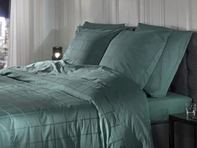 Heckett Lane Dekbedovertrek Katoen Satijn Diamant - mineral green 240x200/220cm
