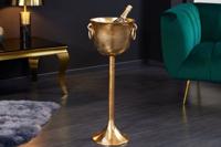 Decoratieve champagnekoeler CHAMPAGNE 80cm antiek goud handgemaakte metalen flessenkoeler - 41692 - thumbnail
