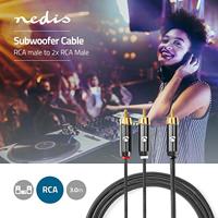 Nedis Subwoofer-Kabel | RCA Male | 2x RCA Male | 3 m | 4.5 mm | 1 stuks - CATB24000GY30 - CATB24000GY30 - thumbnail