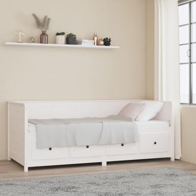 Slaapbank zonder matras 80x200 cm massief grenenhout wit