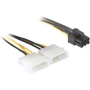 DeLOCK 2x Molex 4pin -> 6 pin PCIE, 15cm kabel