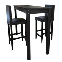 Bartafel met 2 barkrukken zwart - thumbnail