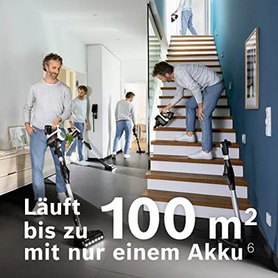 Bosch BSS711W steelstofzuiger & elektrische bezem Batterij/Accu Droog Zakloos 0,3 l Zwart, Zilver, Wit