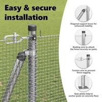 VidaXL Afrasteringspaal zilver 10 x 1,2 m (12 x 12 mm gaas) staal - thumbnail