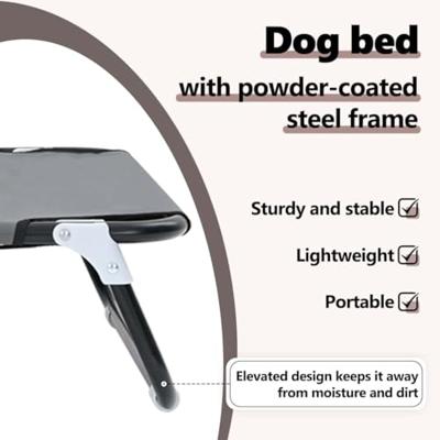 VidaXL Hondenbed lichtgrijs 70 x 46 x 18 cm staal