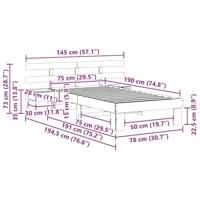 Bedframe met lade met hoofdeinde Wasbruin 75 x 190 cm Massief grenenhout - thumbnail