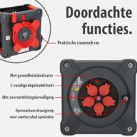 Brennenstuhl Professional Bouwplaats kabelhaspel met Powerblock | KC 3210 5 | IP44 | 33+5m | H07BQ-F3G2.5 - 9212380210 - thumbnail