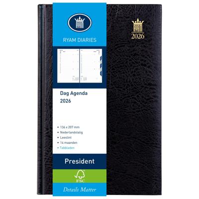 Agenda 2026 Ryam President Mundior 1dag/1pagina zwart